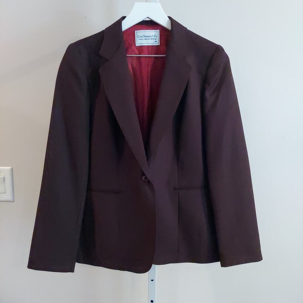 Vintage Womens Blazer Levi Strauss & Co Size 10 Brown Office Career